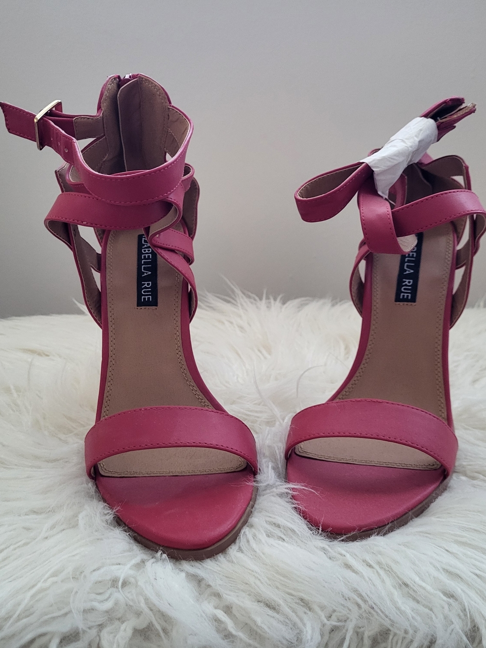 Pink Strappy Ankle-Tie Heels for Women